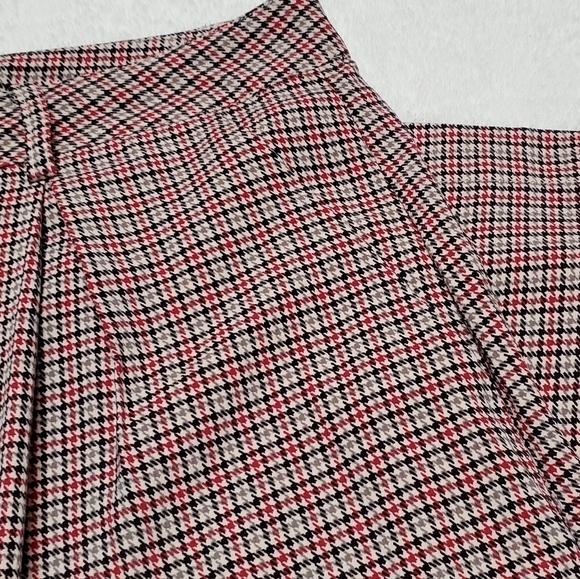 VINTAGE 80s Cross Country Woman Houndstooth Plaid Knit Wide Leg Palazzo Pants - Picture 6 of 12